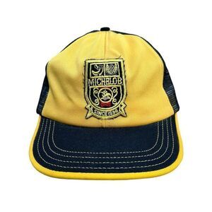 Vintage Michelob Beer Trucker Hat Black Mesh Snapback Unisex‎